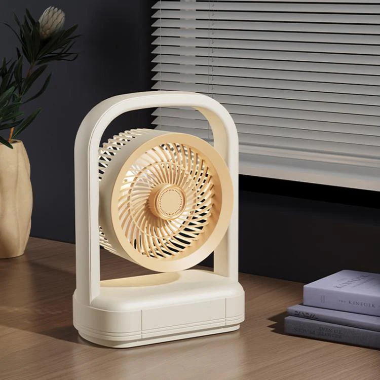 Desktop Wall-Mounted Electric Fan With Light Air Circulation Fan(Gray Purple) - Image 9