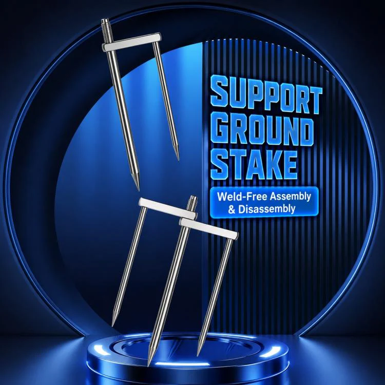 Detachable Umbrella Ground Stake Anti-Wind Peg with 12mm Universal Thread Interface, Style:Chrome-Plated 30cm 3-Prong - Image 2