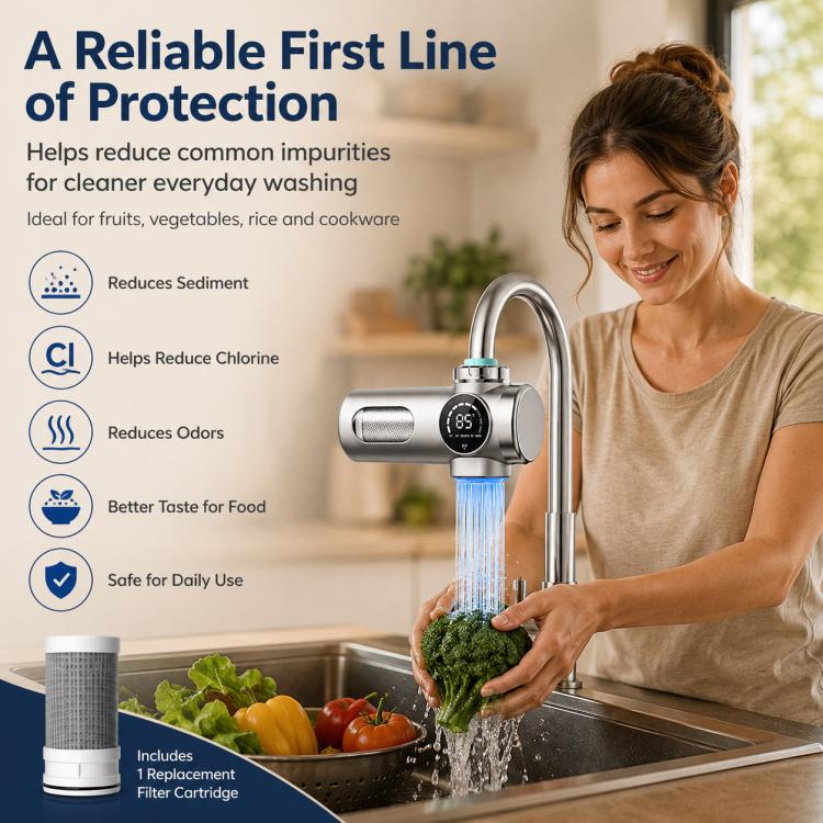 Detachable Washable Smart Water Purifier Faucet with Filter Cartridge, Style:1 Device + 4 Chips - Image 7
