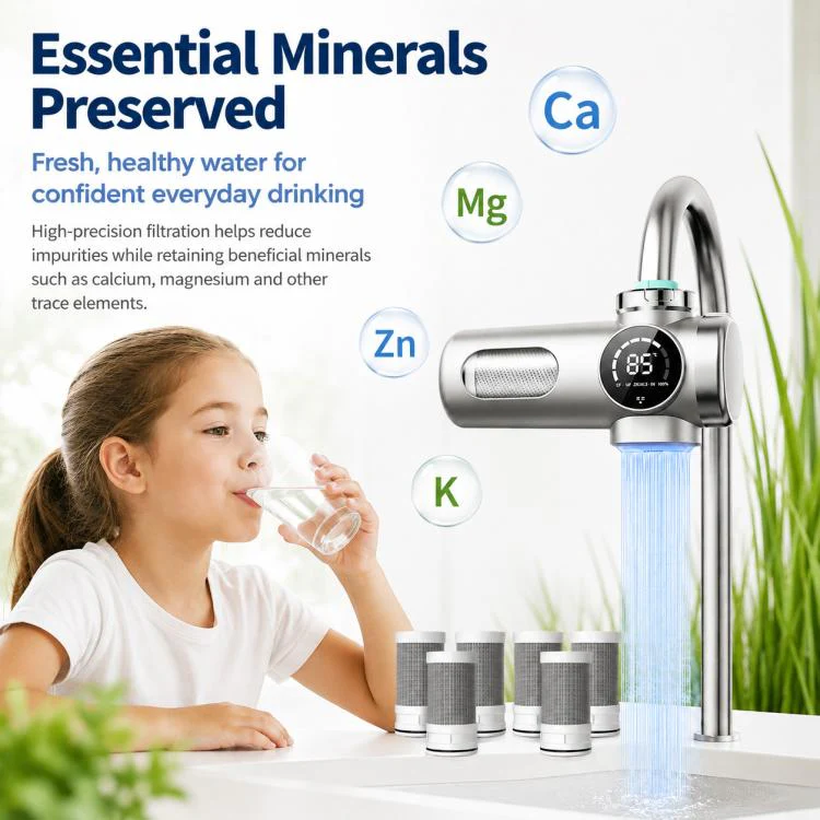 Detachable Washable Smart Water Purifier Faucet with Filter Cartridge, Style:1 Device + 4 Chips - Image 8