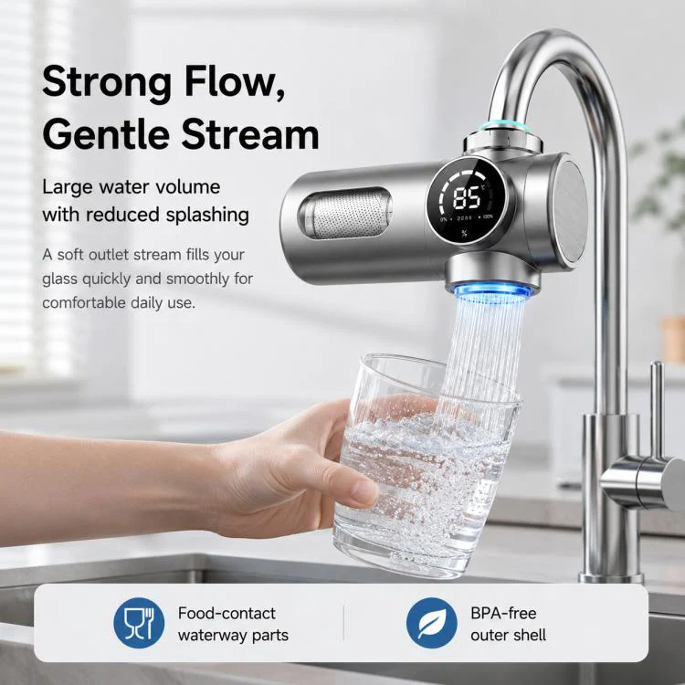 Detachable Washable Smart Water Purifier Faucet with Filter Cartridge, Style:1 Device + 6 Chips - Image 10