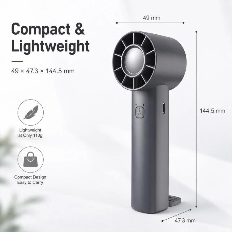 DF-91 Portable High-Speed Handheld Fan with Desktop Stand(Grey) - Image 9