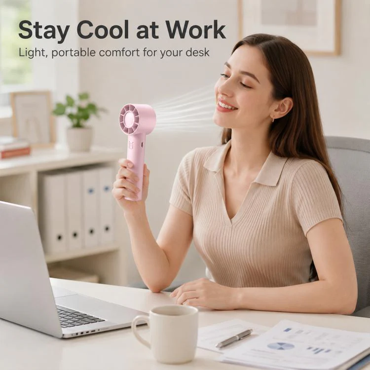 DF-91 Portable High-Speed Handheld Fan with Desktop Stand(Orange) - Image 6