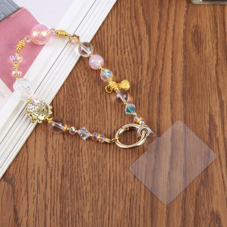 Diamond Encrusted Lucky Cat Phone Lanyard(Pink)