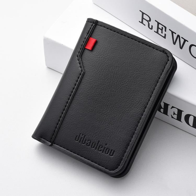 Dibaoleiou K3315 Portable Vertical Men Billfold 2-Fold Large Capacity Wallet & Card Holder(Black)