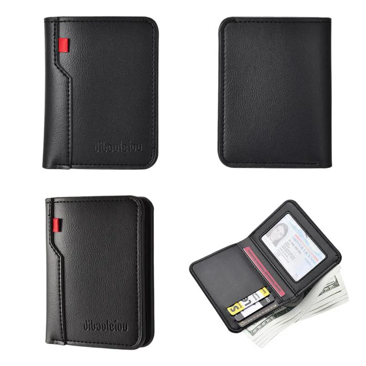 Dibaoleiou K3315 Portable Vertical Men Billfold 2-Fold Large Capacity Wallet & Card Holder(Black) - Image 4