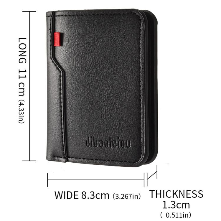 Dibaoleiou K3315 Portable Vertical Men Billfold 2-Fold Large Capacity Wallet & Card Holder(Brown) - Image 5