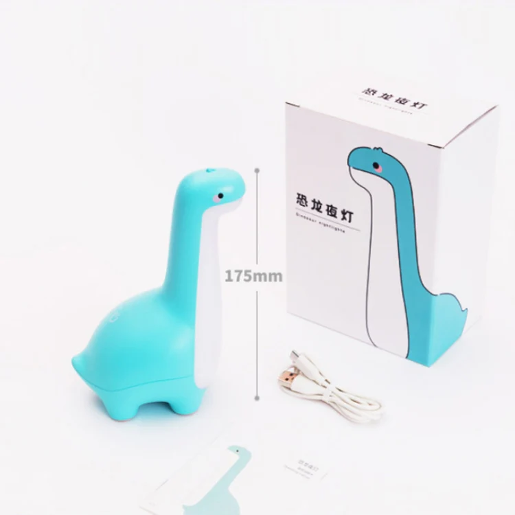 Dinosaur Night Light USB Rechargeable Sleeping Companion Ambient Warm Light(Blue) - Image 5