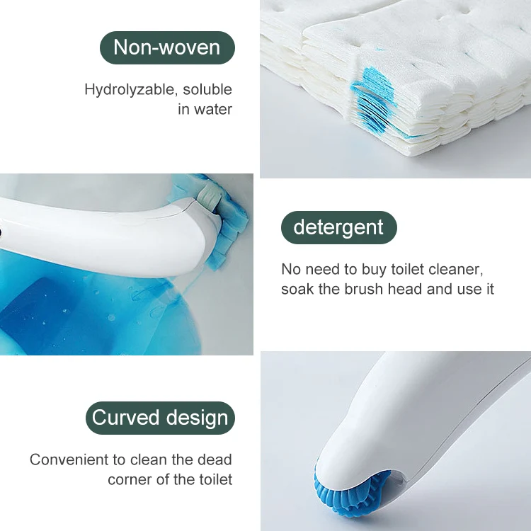 Disposable Toilet Brush Household Toilet Brush with Detergent, Style:Dolphin - Image 4
