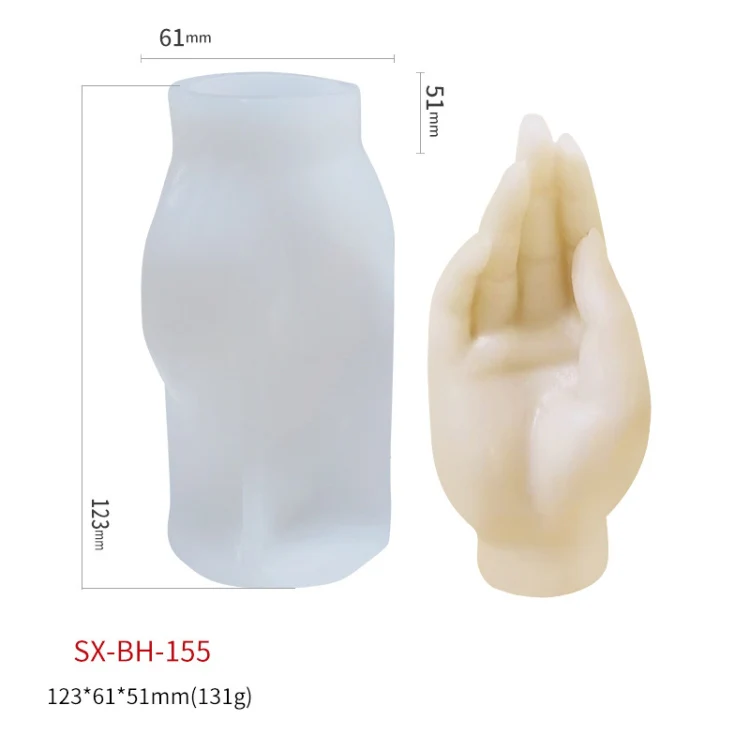DIY Hand Shaped Scented Candle Silicone Mold, Specification: BH-155 - Image 2