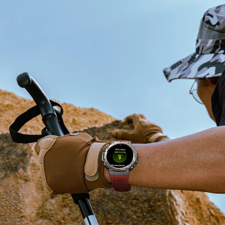 DM58 1.43 Inch AMOLED Screen GPS Smart Watch 5ATM Waterproof Sports Watch(Black Red) - Image 8