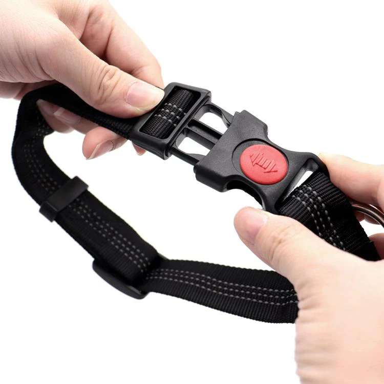 Dog Collar With Integrated Control Handle Heavy Duty Nylon Leash With Safety Lock Buckle For Medium Large Dogs(Black) - Image 3