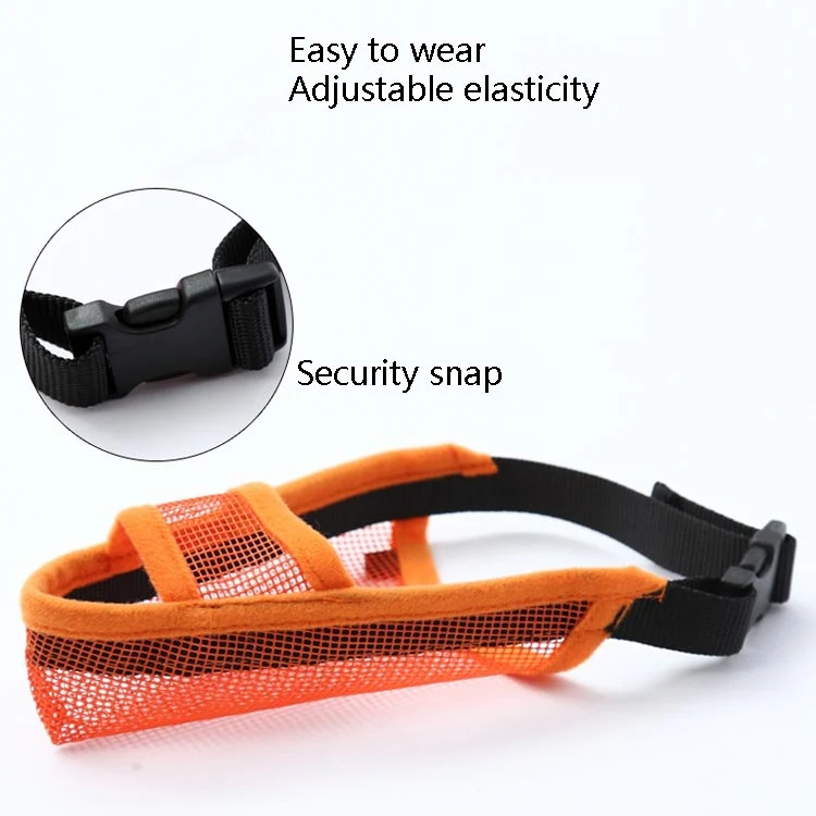 Dog Mouth Cover Anti-Bite Mesh Dog Mouth Cover Medium And Large Dogs Anti-Drop Mask M(Gray) - Image 4