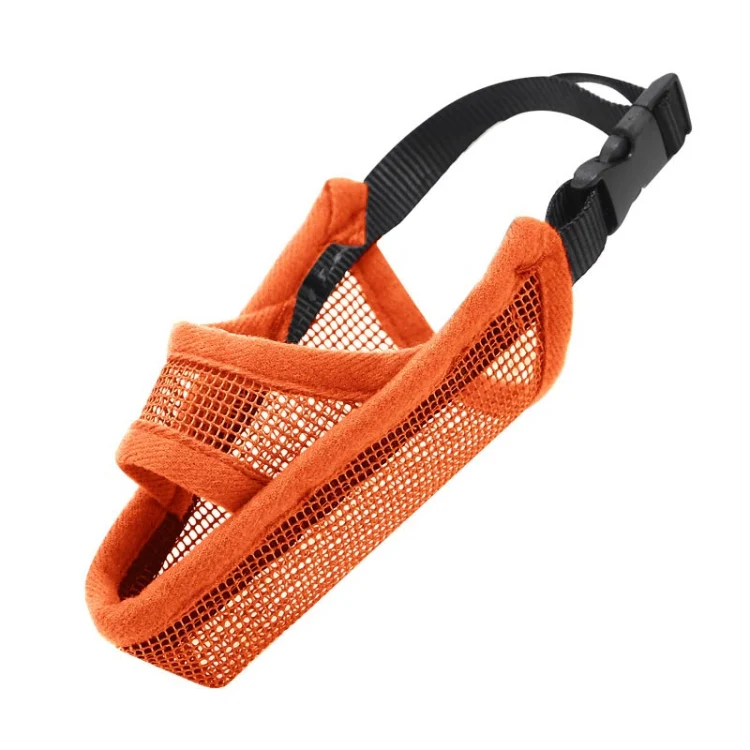Dog Mouth Cover Anti-Bite Mesh Dog Mouth Cover Medium And Large Dogs Anti-Drop Mask M(Orange)