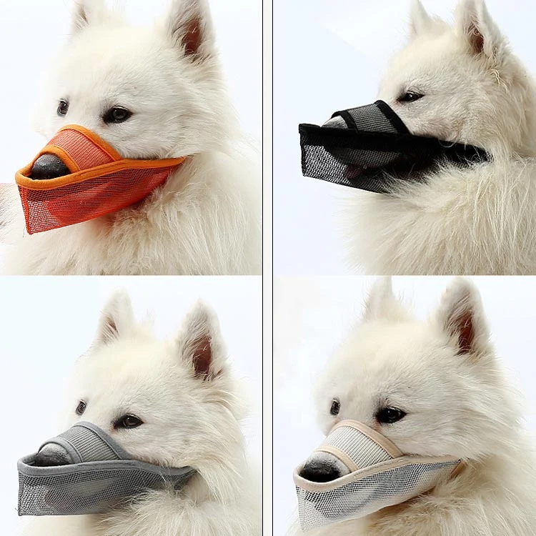 Dog Mouth Cover Anti-Bite Mesh Dog Mouth Cover Medium And Large Dogs Anti-Drop Mask S(Black) - Image 2