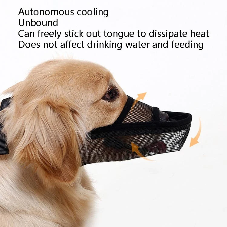 Dog Mouth Cover Anti-Bite Mesh Dog Mouth Cover Medium And Large Dogs Anti-Drop Mask S(Black) - Image 7