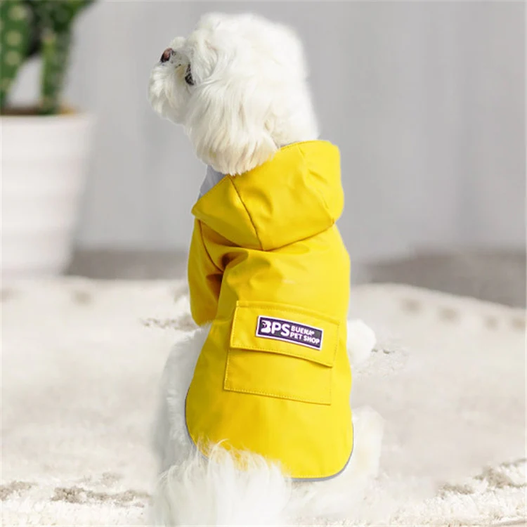 Dog Raincoat Hooded Four-Legged Clothes Waterproof All-Inclusive Small Dog Pet Raincoat, Size: XL(Yellow)