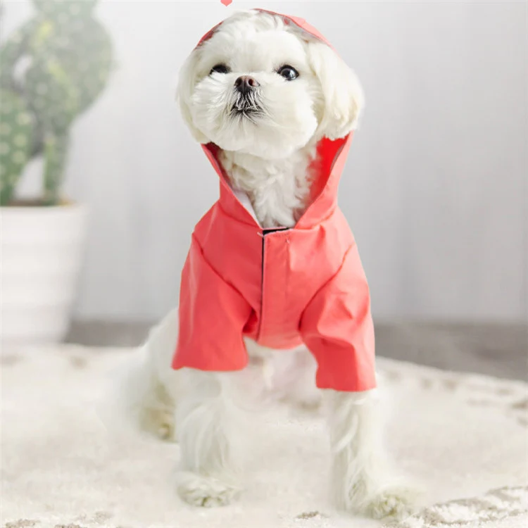 Dog Raincoat Hooded Four-Legged Clothes Waterproof All-Inclusive Small Dog Pet Raincoat, Size: XXL(Pink) - Image 5