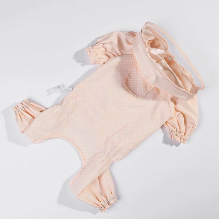 Dog Raincoat Out Four Foot Waterproof Dust Clothes Pet Raincoat, Size: L(Pink) - Image 3