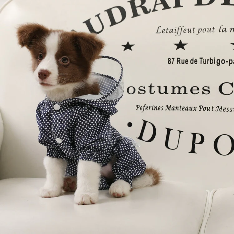 Dog Raincoat Out Four Foot Waterproof Dust Clothes Pet Raincoat, Size: XXL(Blue) - Image 5