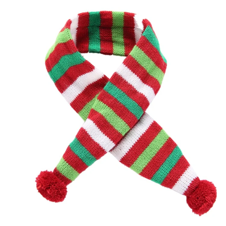 Dog Scarf Christmas Pet Accessories Winter Warmth Pet Scarf, Size: XL(Red and Green Stripes) - Image 2