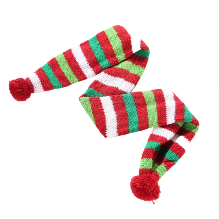 Dog Scarf Christmas Pet Accessories Winter Warmth Pet Scarf, Size: XL(Red and Green Stripes) - Image 3