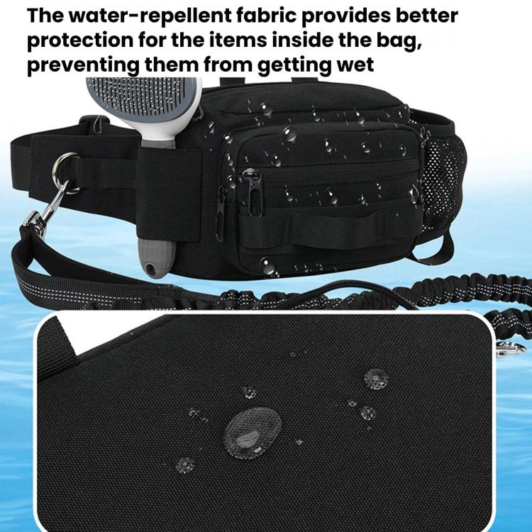Dog Walking Bag With Leash Multifunctional Outdoor Sports Water Bottle Waist Pack(Black) - Image 4