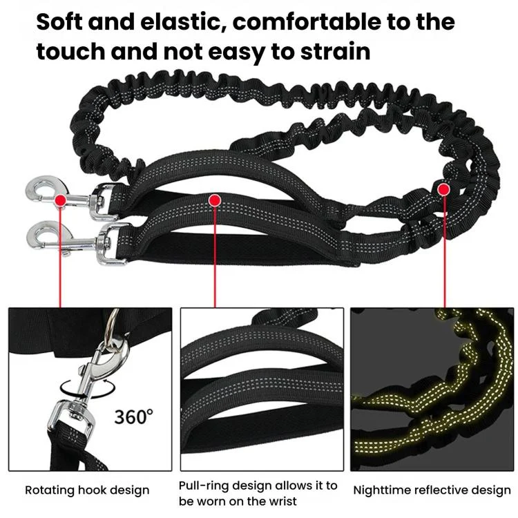 Dog Walking Bag With Leash Multifunctional Outdoor Sports Water Bottle Waist Pack(Black) - Image 8