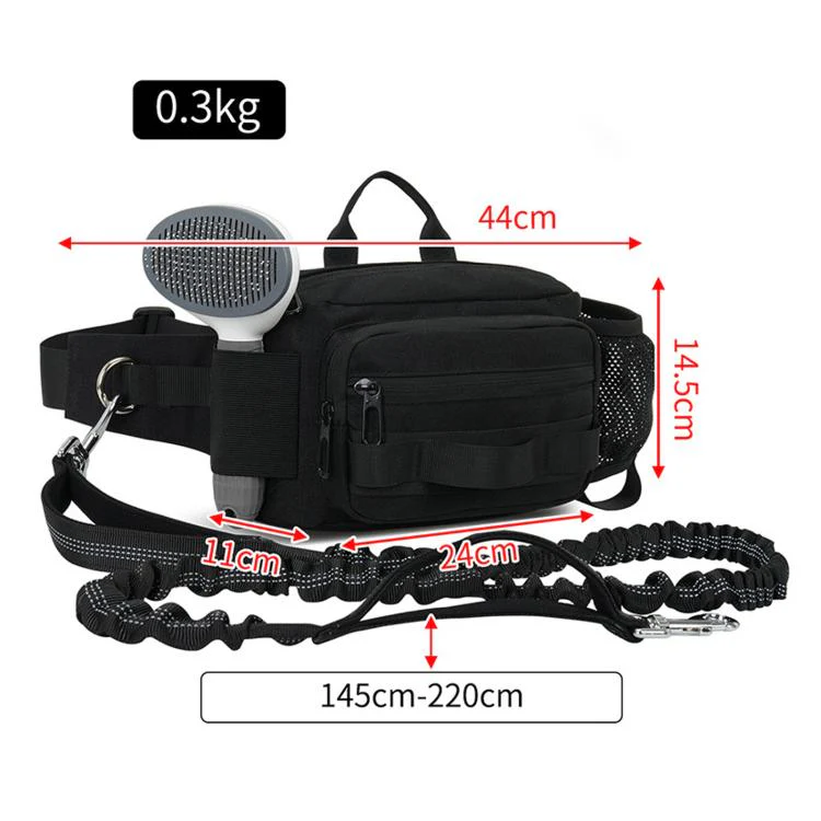Dog Walking Bag With Leash Multifunctional Outdoor Sports Water Bottle Waist Pack(Dark Blue) - Image 9