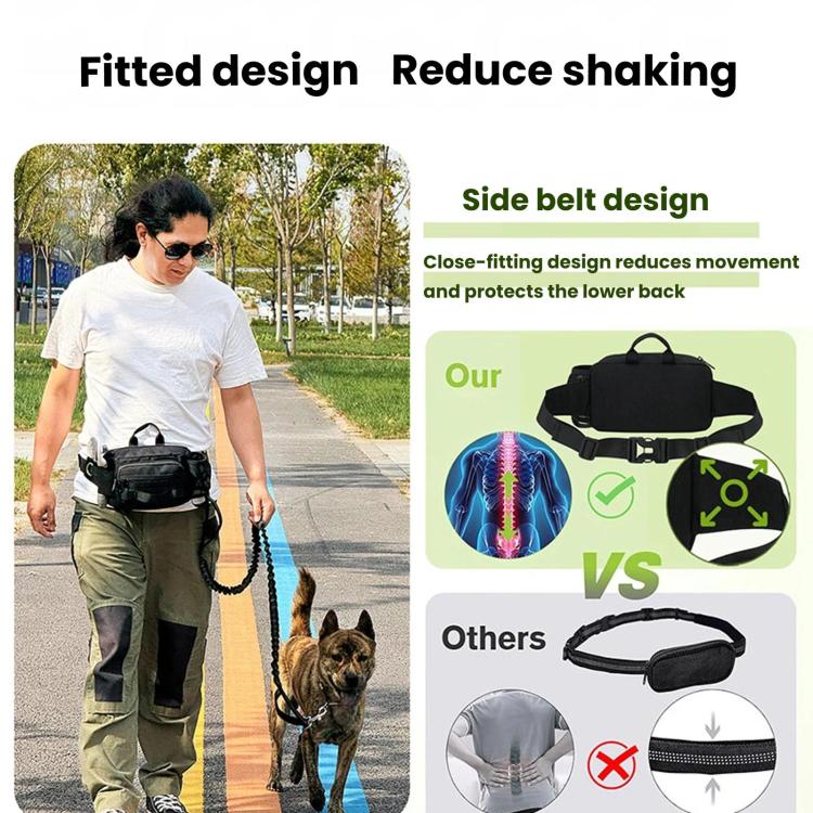 Dog Walking Bag With Leash Multifunctional Outdoor Sports Water Bottle Waist Pack(Gray) - Image 3