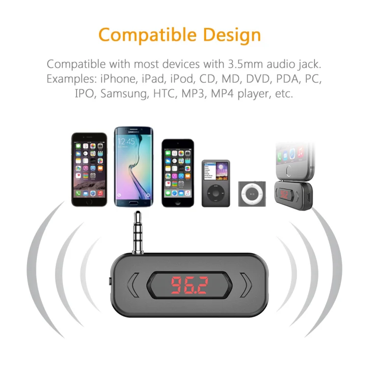 Doosl DSER116 Multifunctional Car FM Transmitter Wireless Music Receiver with 3.5mm Jack & LCD Display, Support Hands-free Call(Black) - Image 3