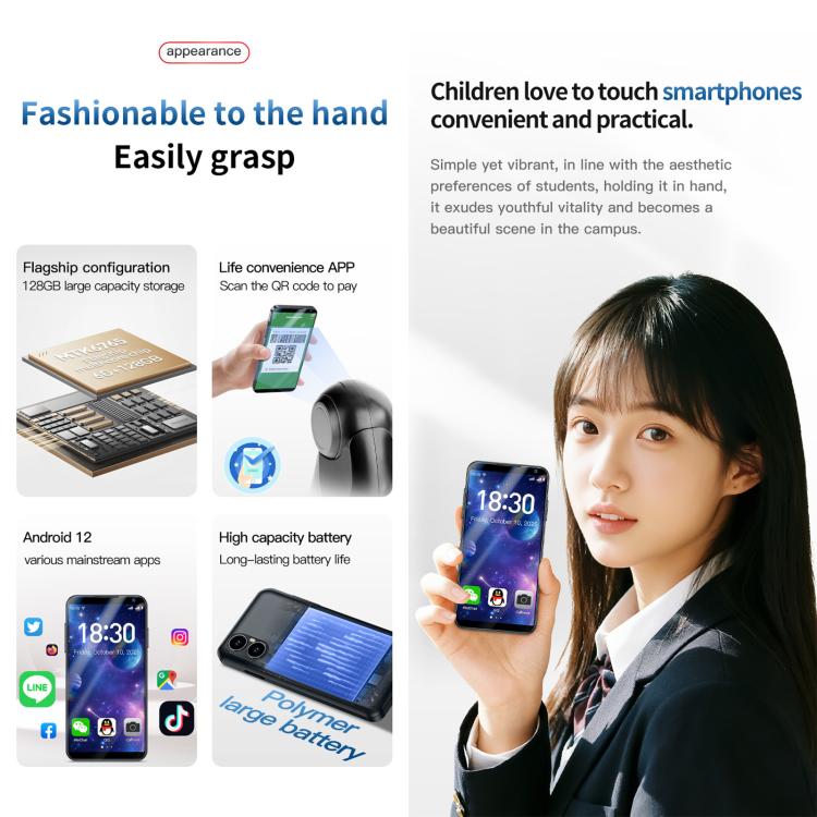 DOOV M2, 6GB+128GB, 4 inch Android 12 Mediatek MT6765 Octa Core, Network: 4G, with Camera (Black) - Image 4