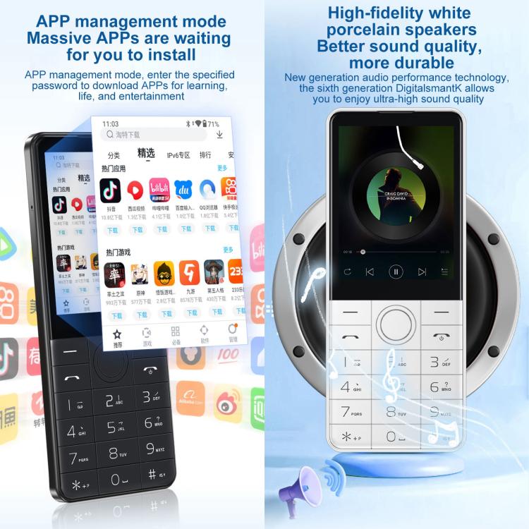 DOOV R17 / F22 Keypad Phone, 3GB+32GB, 2.8 inch Android 13 Mediatek MT6762 Octa Core, Network: 4G (White) - Image 9
