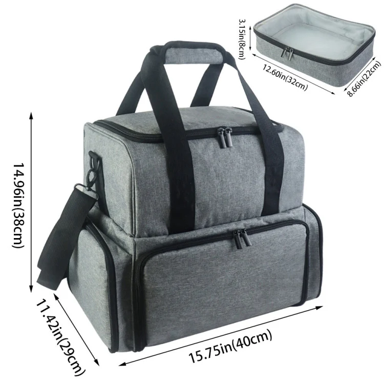 Double Layer Multifunctional Removable Nail Polish Crossbody Storage Cosmetic Bag(Purple) - Image 2