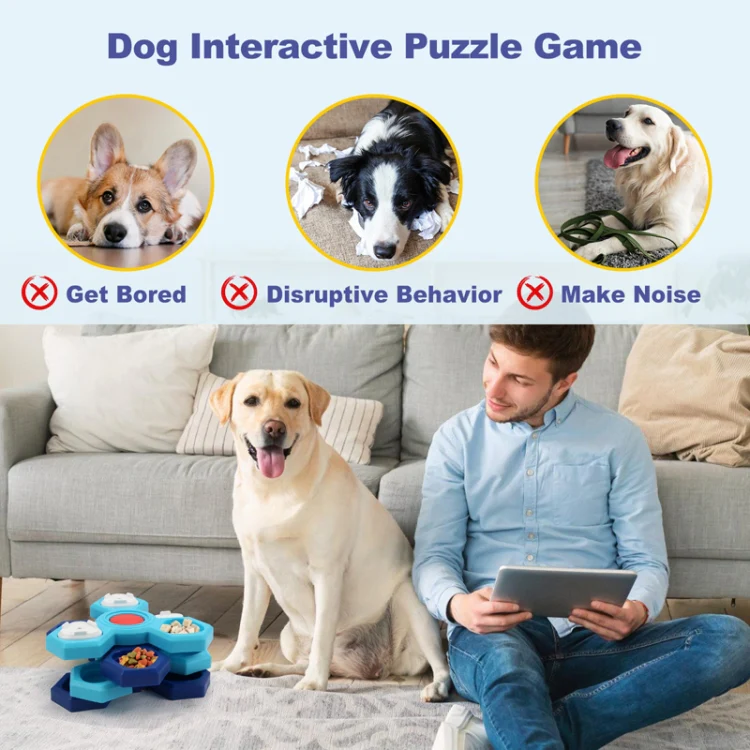 Double Layer Rotating Puzzle Pet Toys Dog Foraging Training Slow Food Tray - Image 5