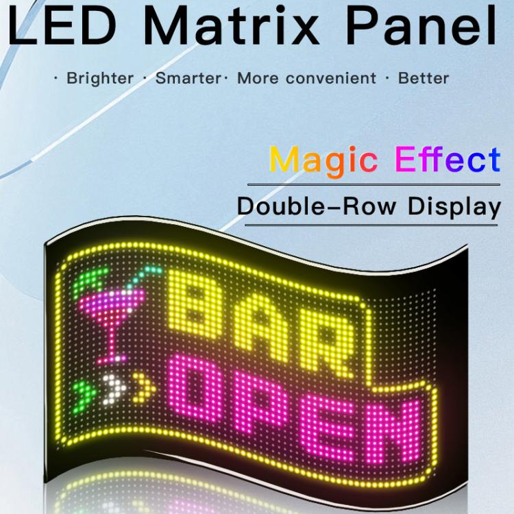 Double Row Ultra-Thin Waterproof LED Flexible Advertising Matrix Display Screen, Type:USB 32x64 Pixels - Image 2
