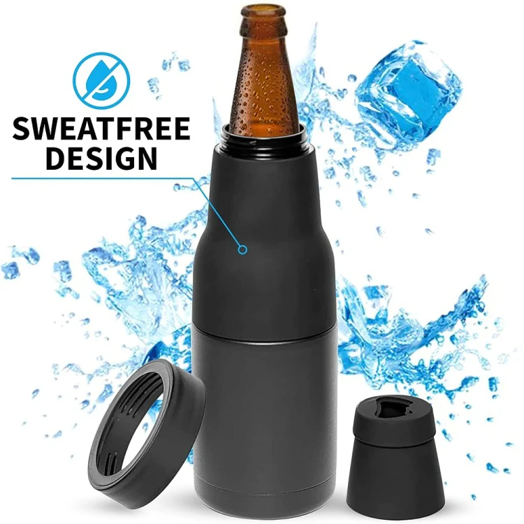Double Vacuum 12oz Coke Can Insulated Mug 304 Stainless Steel Beer Cooler With Bottle Opener(Black) - Image 4