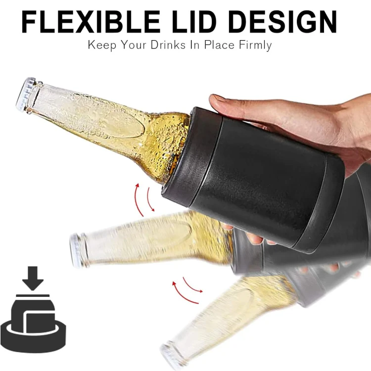 Double Vacuum 12oz Coke Can Insulated Mug 304 Stainless Steel Beer Cooler With Bottle Opener(Black) - Image 5