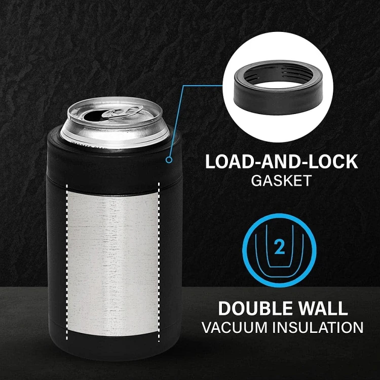 Double Vacuum 12oz Coke Can Insulated Mug 304 Stainless Steel Beer Cooler With Bottle Opener(Black) - Image 9