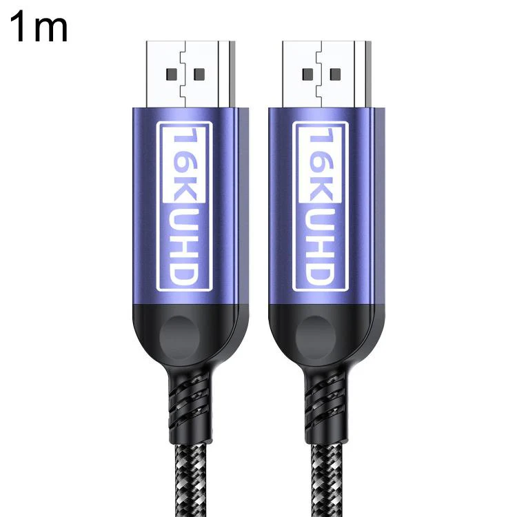 DP to DP 2.1 16K Gaming HD Cable Monitor Adapter Cable, Length:1m(Purple Grey)