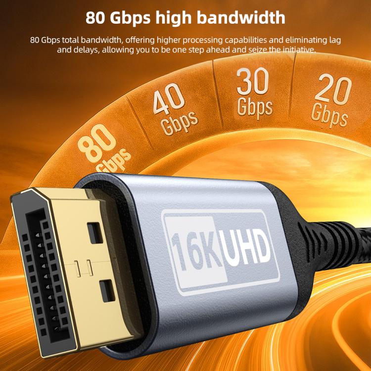 DP to DP 2.1 16K Gaming HD Cable Monitor Adapter Cable, Length:3m(Grey) - Image 4
