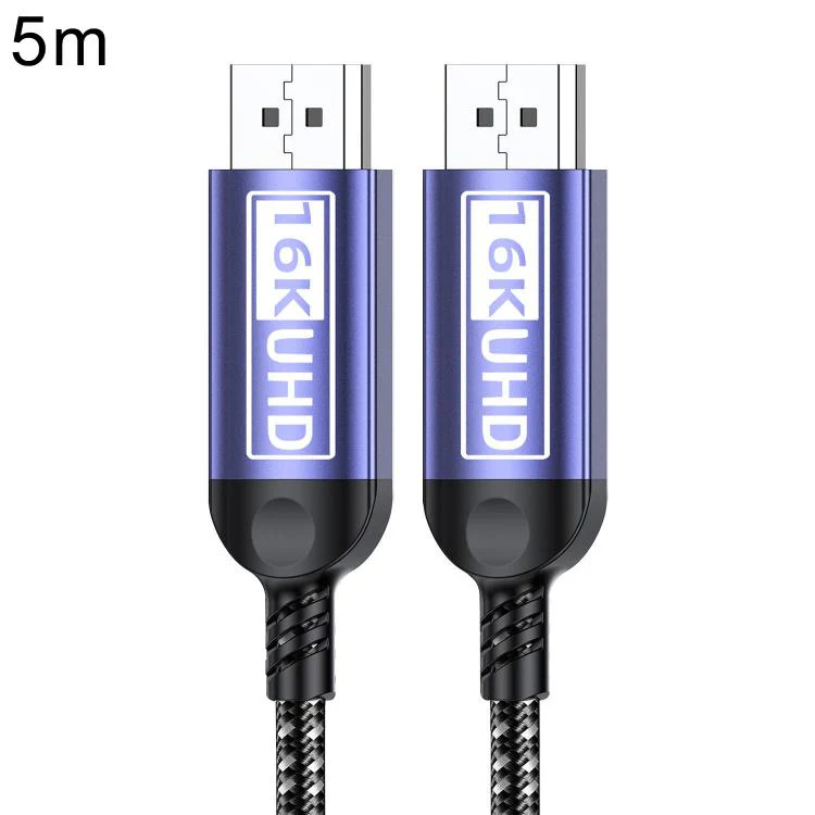 DP to DP 2.1 16K Gaming HD Cable Monitor Adapter Cable, Length:5m(Purple Grey)