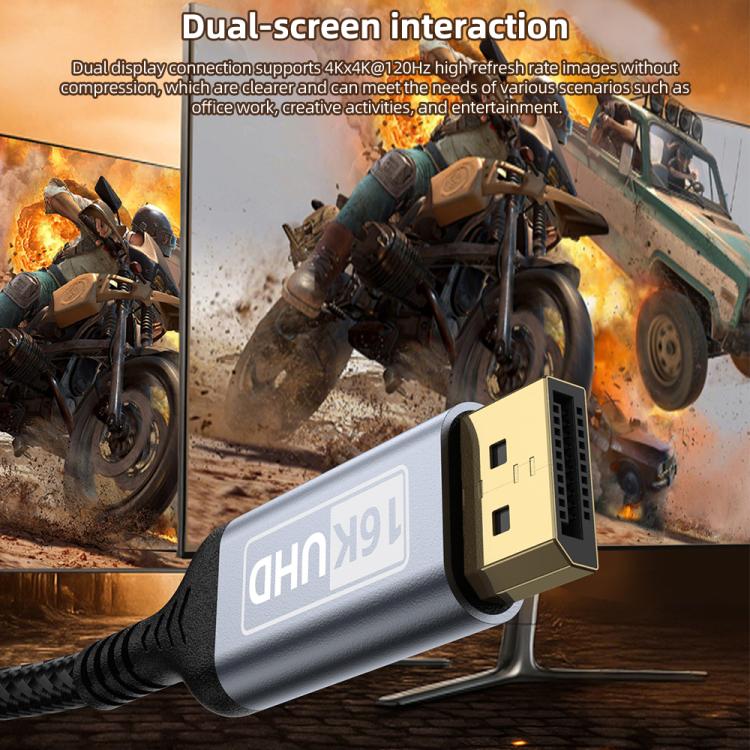 DP to DP 2.1 16K Gaming HD Cable Monitor Adapter Cable, Length:5m(Purple Grey) - Image 10