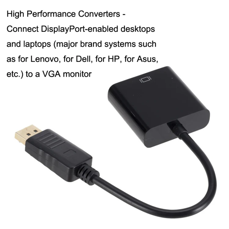 DP to VGA Adapter Wire Square Adapter, Cable Length: 15cm(White) - Image 5