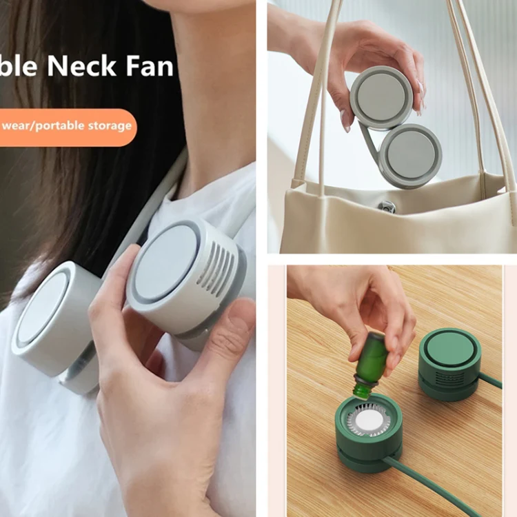 DQ209 Portable Hanging Neck Mute Aroma Diffuser Small Fan(Green) - Image 5
