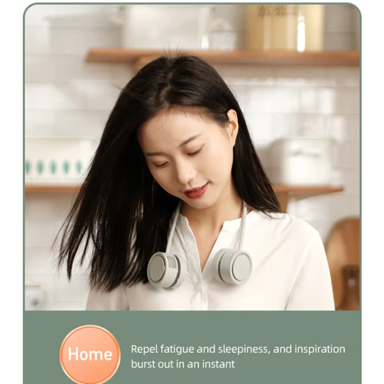 DQ209 Portable Hanging Neck Mute Aroma Diffuser Small Fan(Ice Green) - Image 2