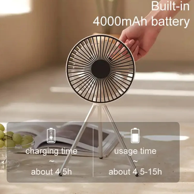 DQ213 4000mAh Outdoor Portable Camping Fan Tent Hanging Vertical Light(Black Grey) - Image 4