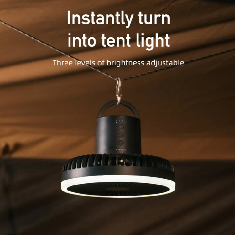 DQ216 10000mAh Outdoor Portable Liftable Swivel Head Camping Fan Tent Hanging Vertical Colorful Light with Remote Control(Avocado Green) - Image 4