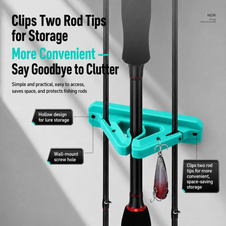Drill-Free Wall-Mounted Silicone Fishing Rod Display Holder(Black) - Image 7