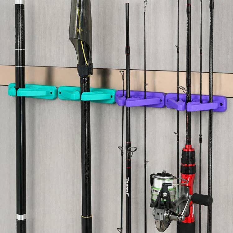 Drill-Free Wall-Mounted Silicone Fishing Rod Display Holder(Blue) - Image 17